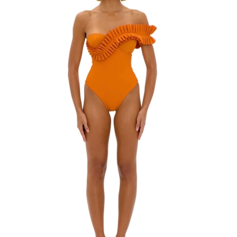 Andrea Iyamah Nisi ruffle one piece swimsuit ORANGE - Picture 6 of 6